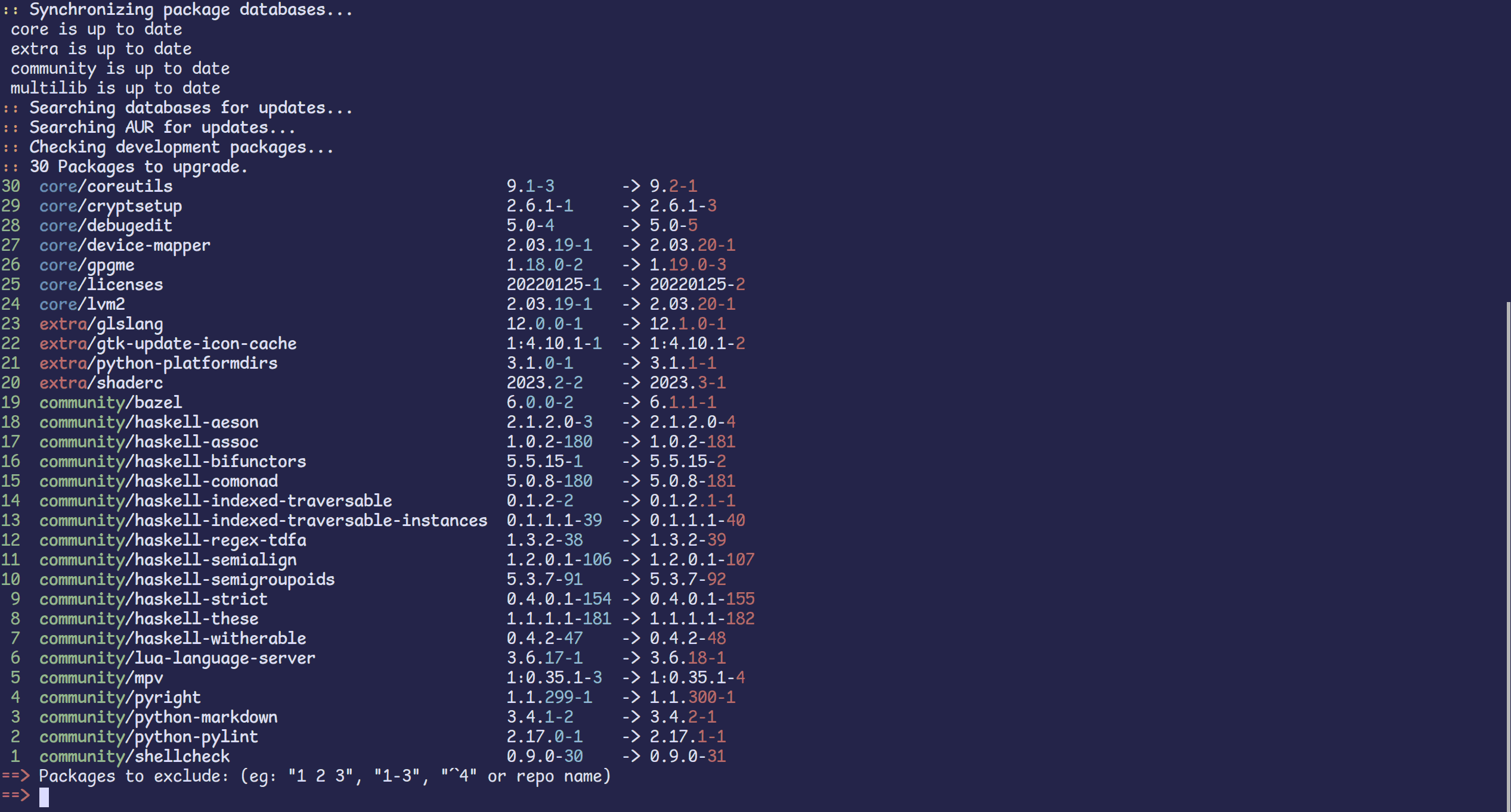 colored output in pacman