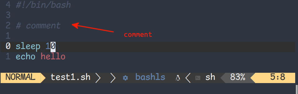 comment in vim/neovim