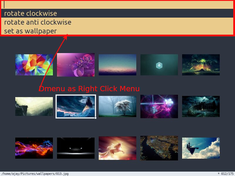 dmenu as right click menu used with sxiv
