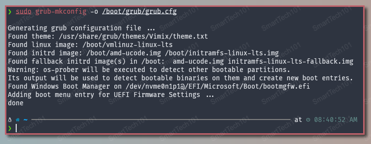 grub-mkconfig to genereate grub.cfg