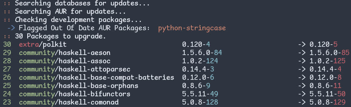 Fig: yay's output in color