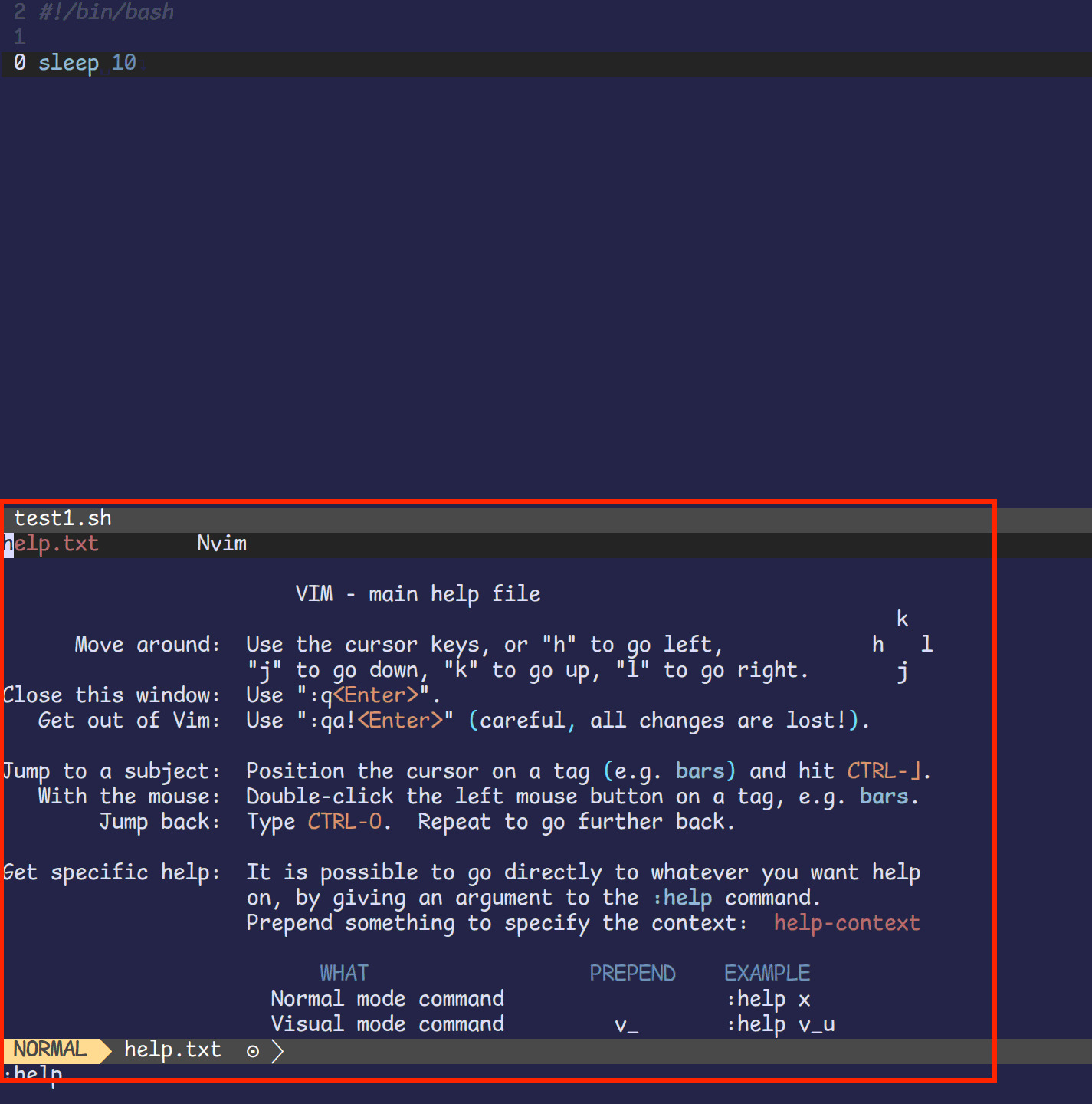 fig: splits in neovim/vim