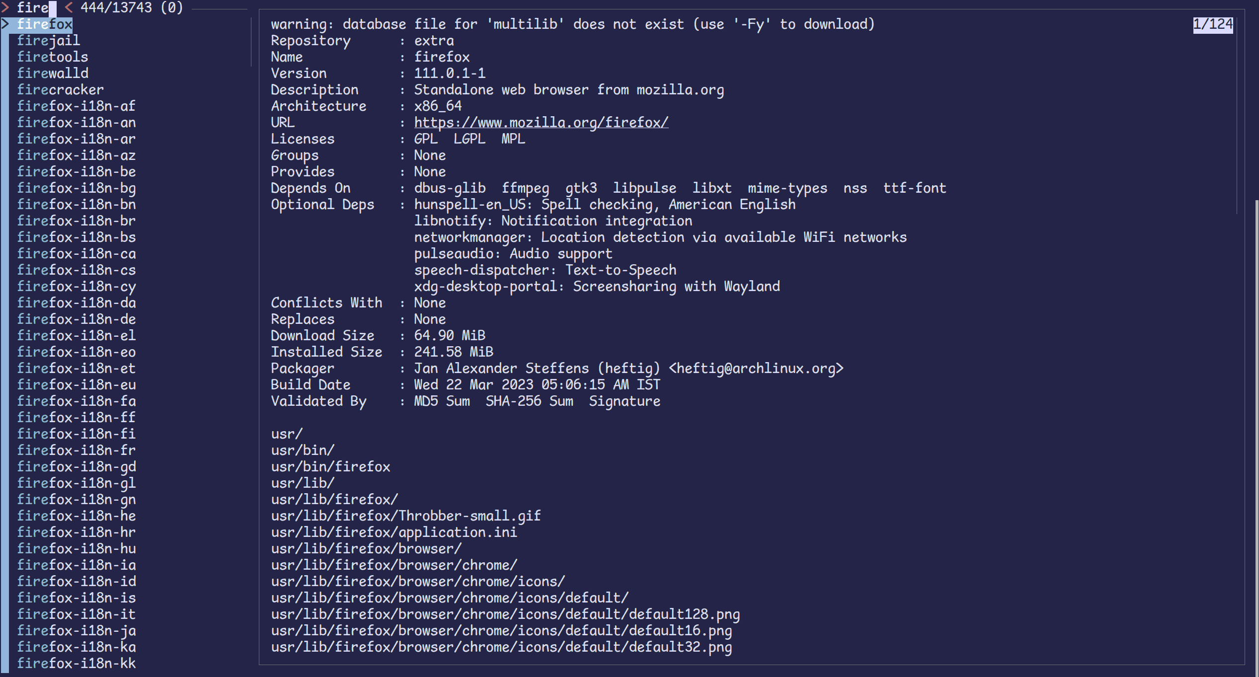 using fzf with pacman to install packages